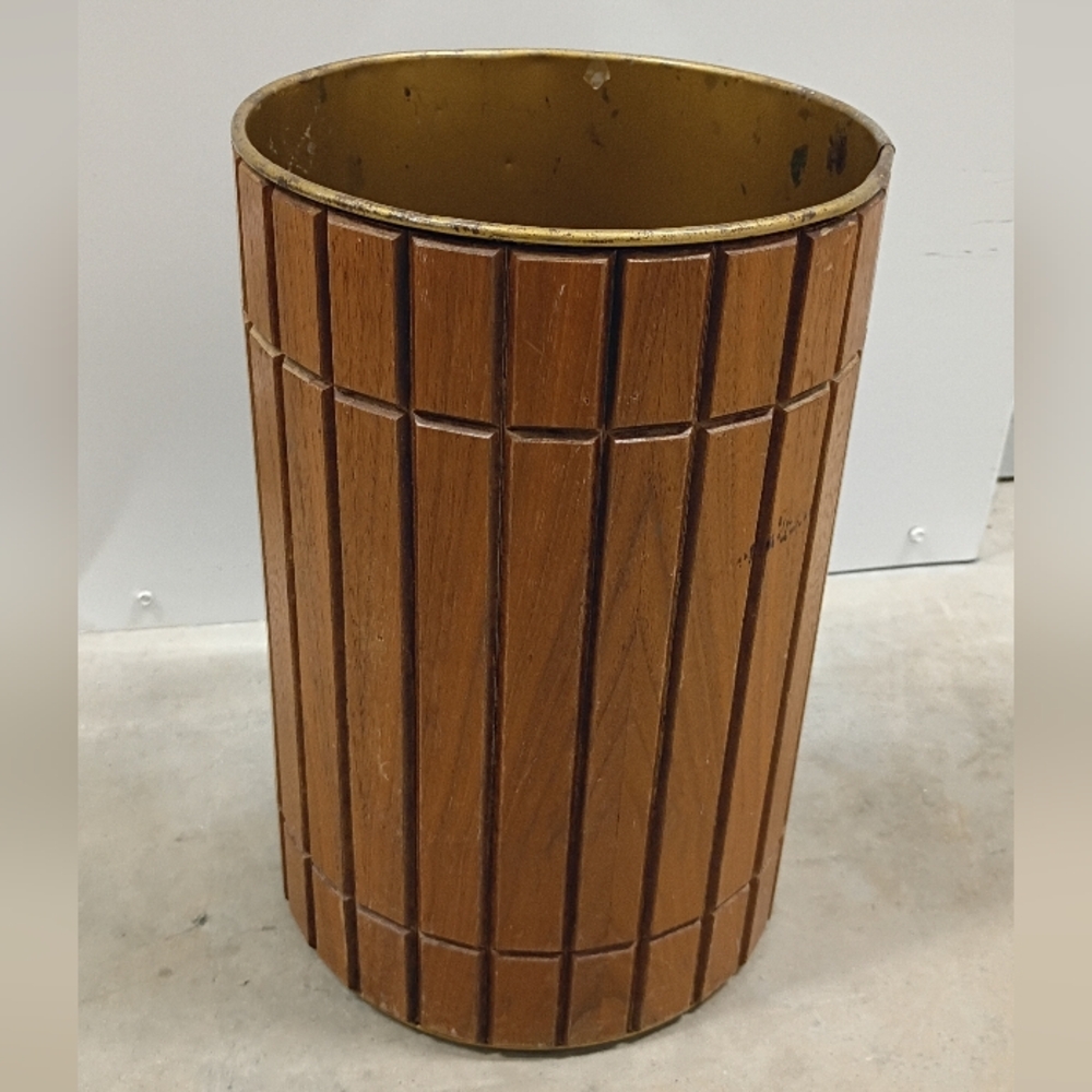 Wooden Brown Umbrella Waste Bin